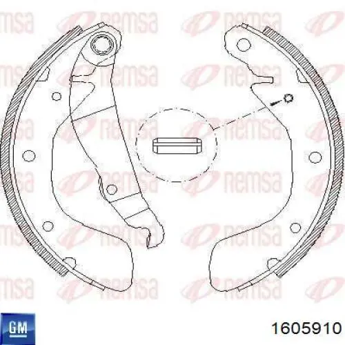 1605910 General Motors zapatas de frenos de tambor traseras