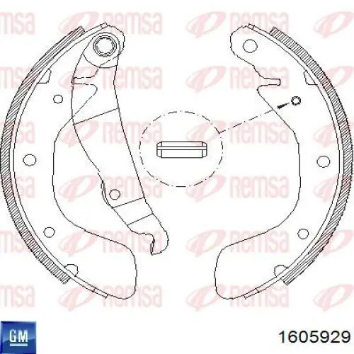 1605929 General Motors zapatas de frenos de tambor traseras