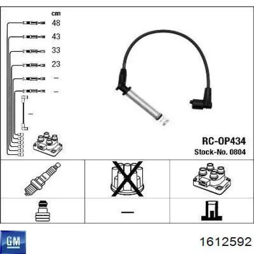 1612592 General Motors juego de cables de encendido