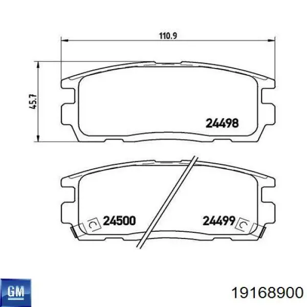 19168900 General Motors pastillas de freno traseras