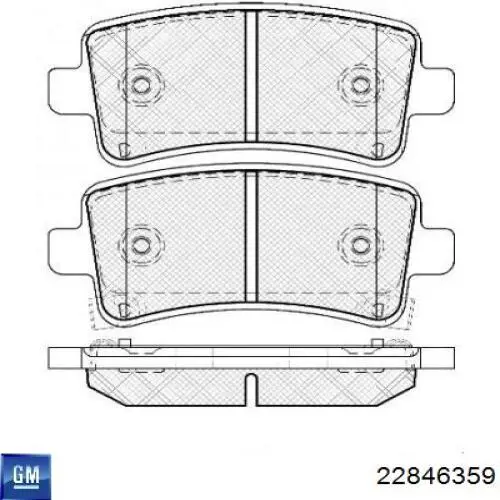 22846359 General Motors pastillas de freno traseras