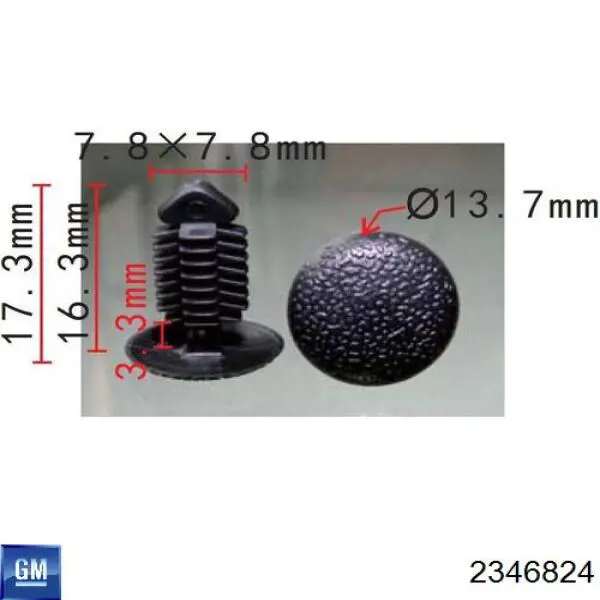 2346824 General Motors clips fijación, revestimiento puerta