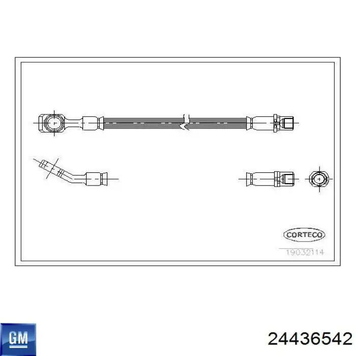 24436542 General Motors tubo flexible de frenos trasero