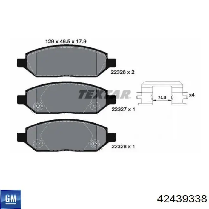 42439338 General Motors pastillas de freno delanteras