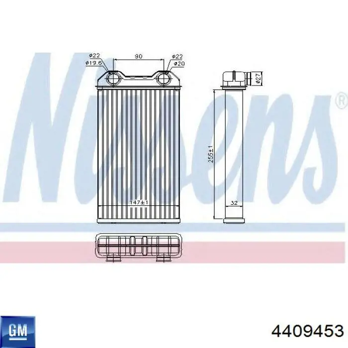 4409453 General Motors radiador de calefacción