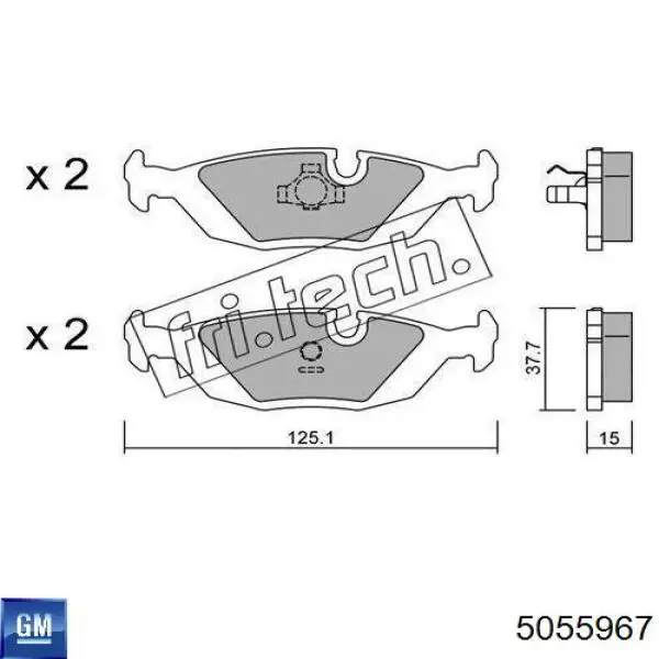 5055967 General Motors pastillas de freno traseras