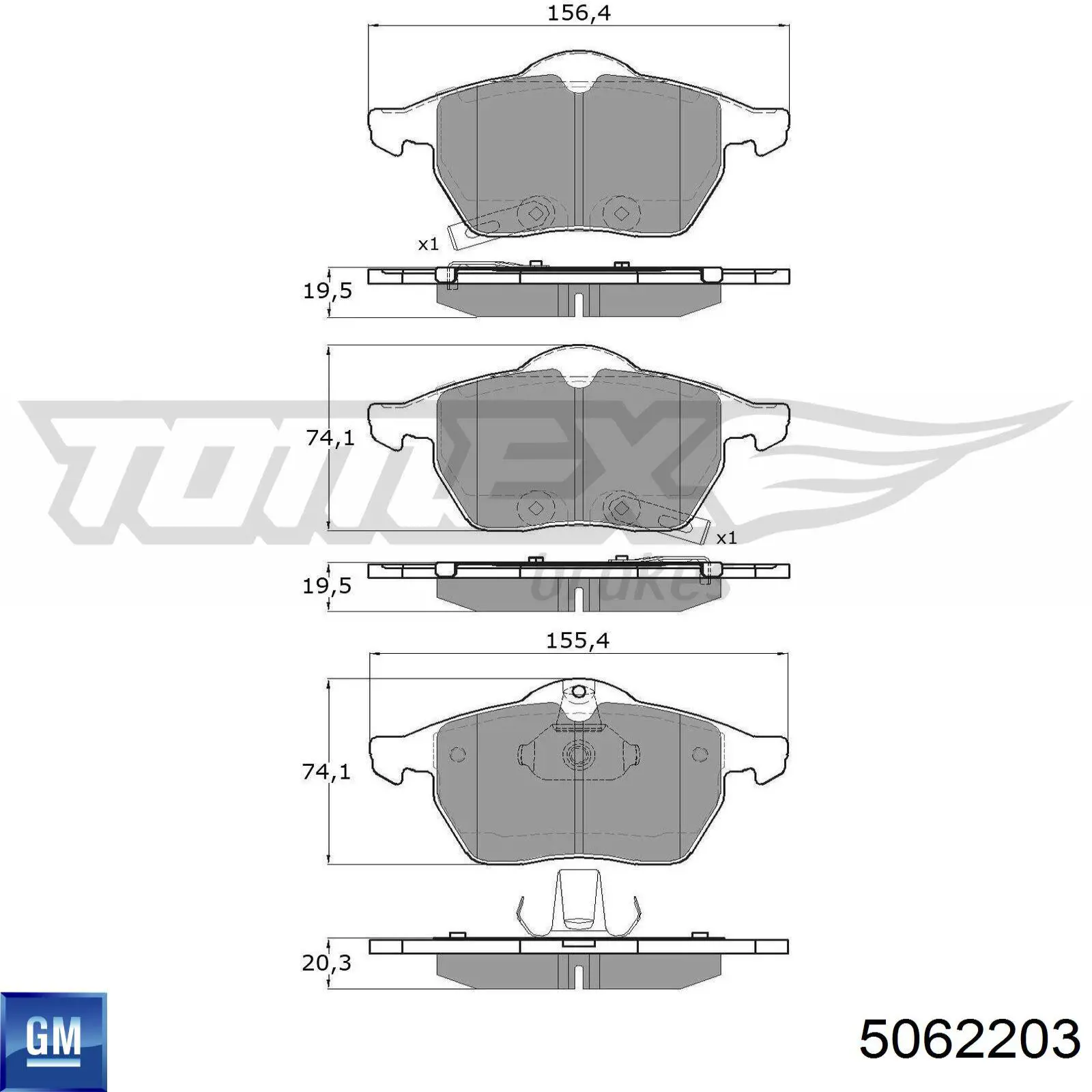 5062203 General Motors pastillas de freno delanteras