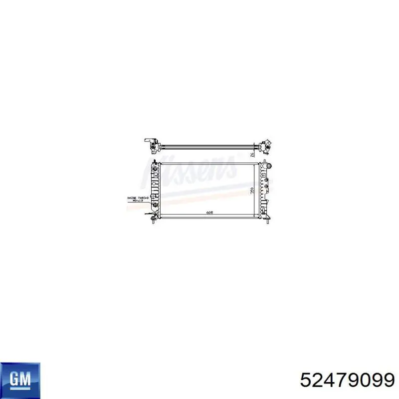 52479099 General Motors radiador refrigeración del motor