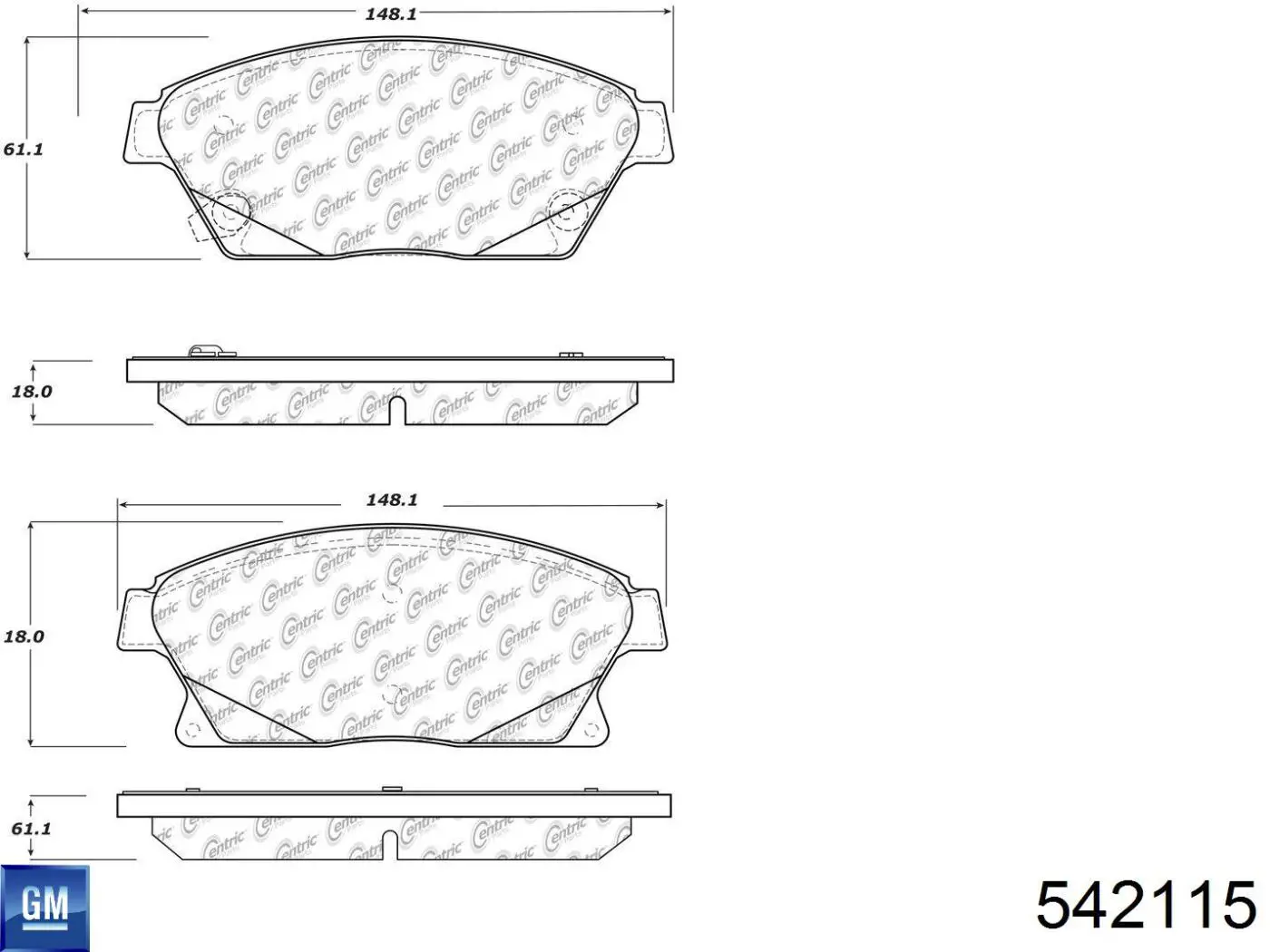 542115 General Motors pastillas de freno delanteras