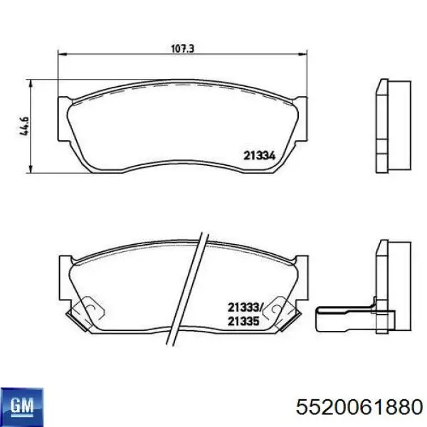 5520061880 General Motors pastillas de freno delanteras