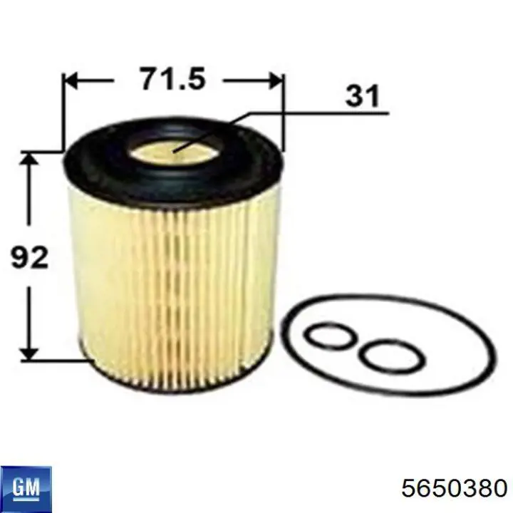 5650380 General Motors filtro de aceite