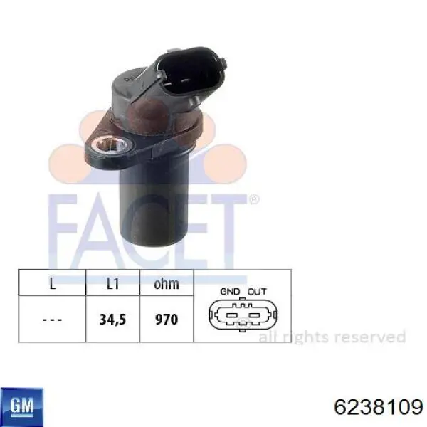 6238109 General Motors sensor de posición del cigüeñal