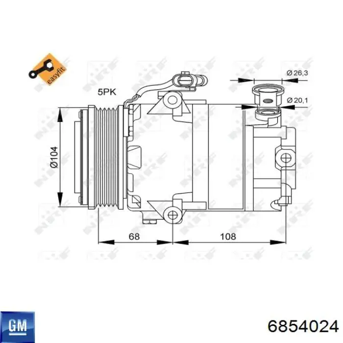 6854024 General Motors compresor de aire acondicionado