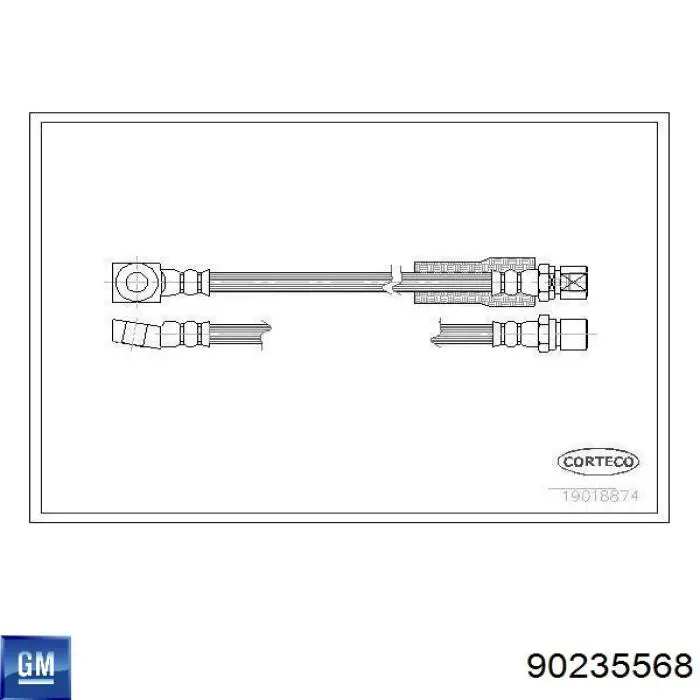 90235568 General Motors latiguillo de freno delantero