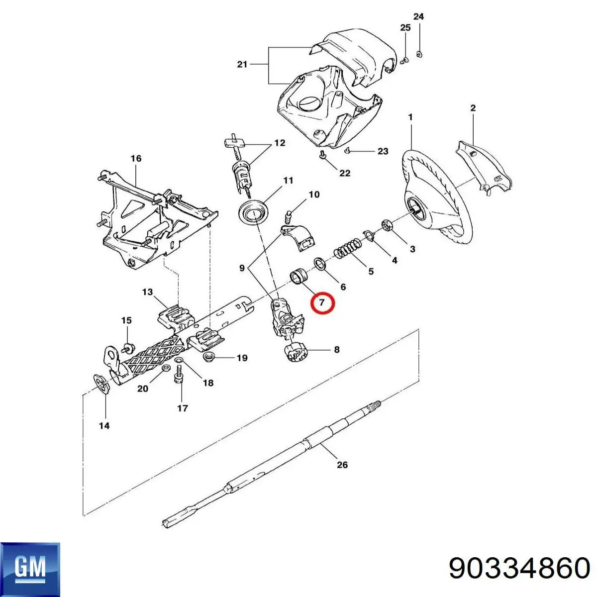  Casquillo, árbol de dirección, superior para Daewoo Nexia 