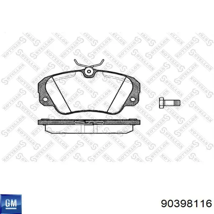 90398116 General Motors pastillas de freno delanteras