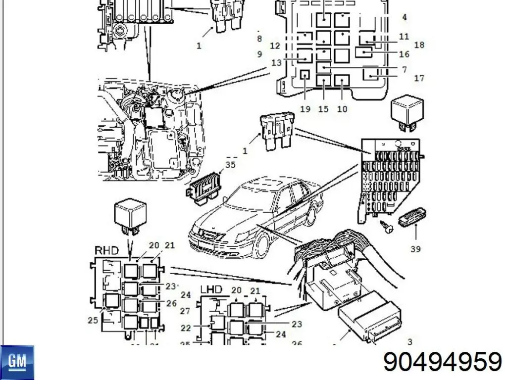 90494959 General Motors rele de bomba electrica