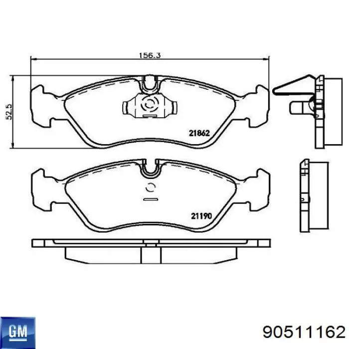 90511162 General Motors pastillas de freno delanteras