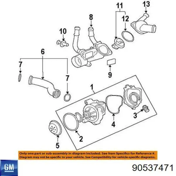 90537471 General Motors juntas de la carcasa de el termostato