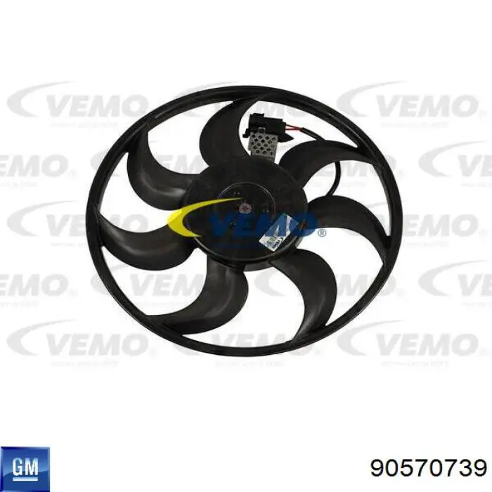 90570739 General Motors ventilador (rodete +motor refrigeración del motor con electromotor completo)