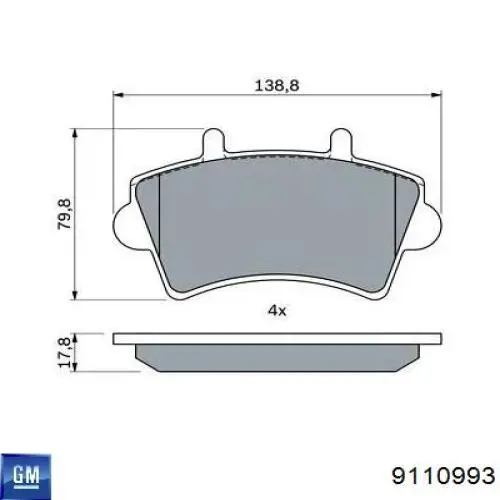 9110993 General Motors pastillas de freno delanteras