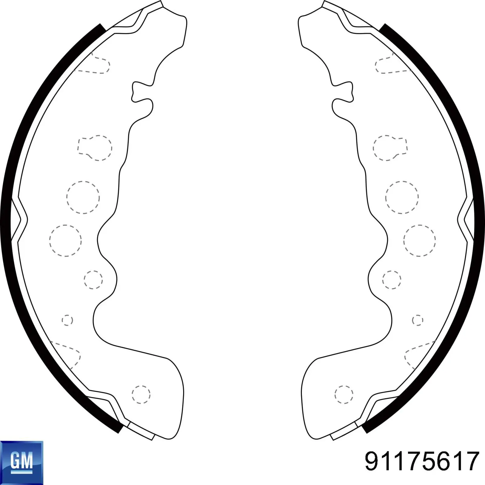 91175617 General Motors zapatas de frenos de tambor traseras