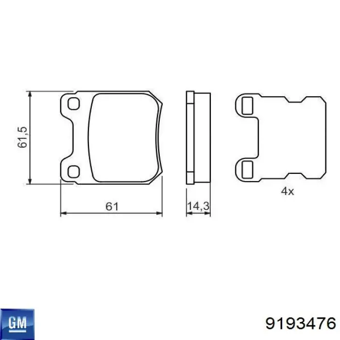 9193476 General Motors pastillas de freno traseras