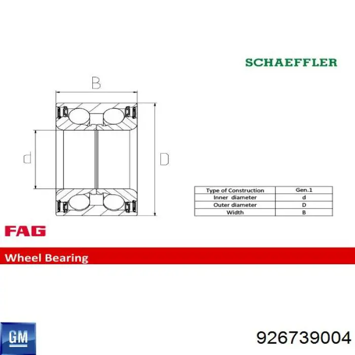 926739004 General Motors cojinete de rueda delantero