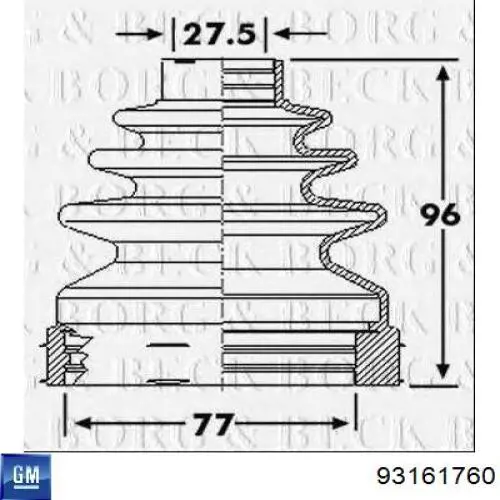 93161760 General Motors fuelle, árbol de transmisión delantero interior