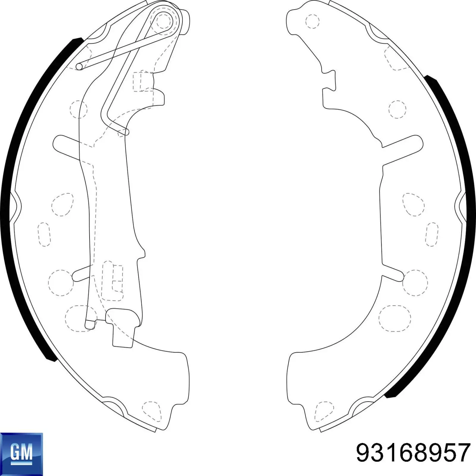 93168957 General Motors zapatas de frenos de tambor traseras