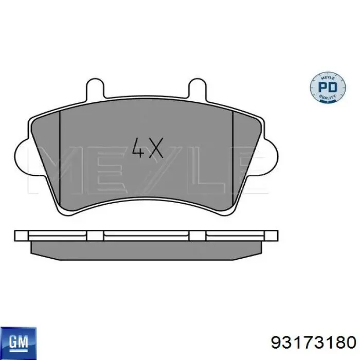 93173180 General Motors pastillas de freno delanteras