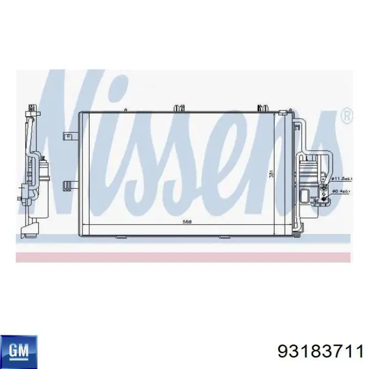 93183711 General Motors condensador aire acondicionado