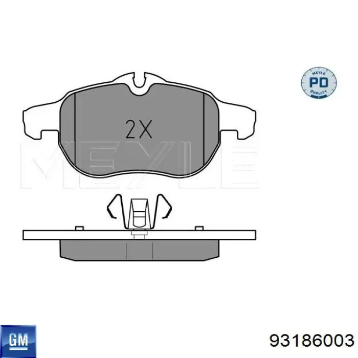 93186003 General Motors pastillas de freno delanteras