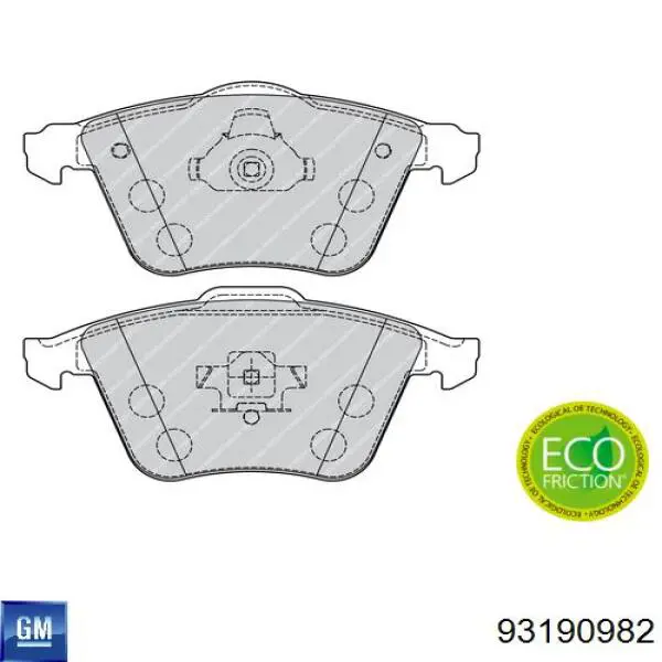 93190982 General Motors pastillas de freno delanteras