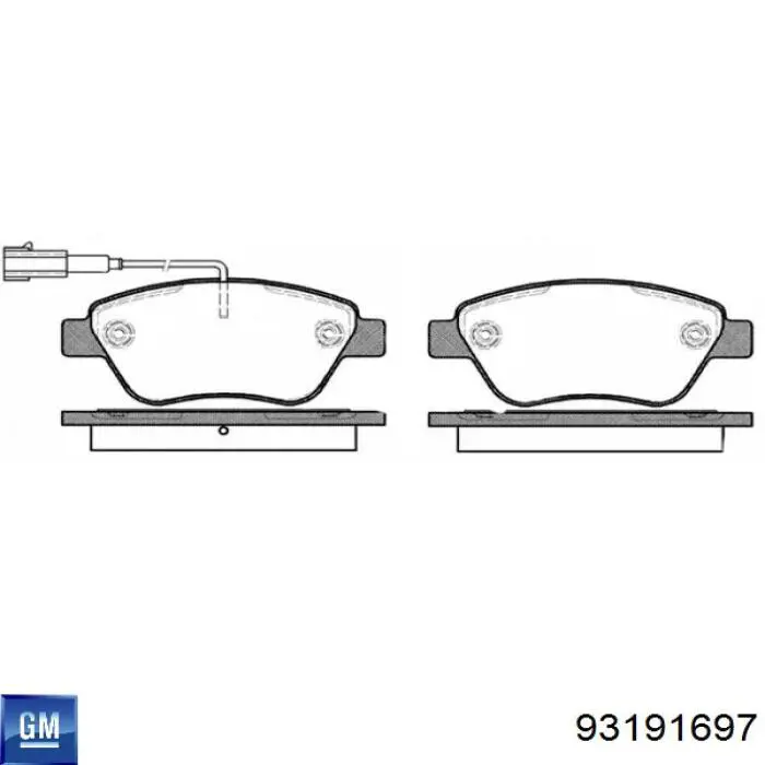 93191697 General Motors pastillas de freno delanteras