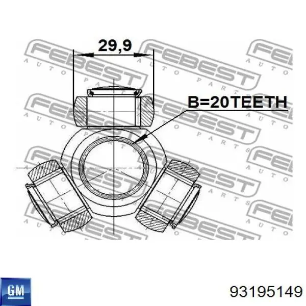 93195149 General Motors junta homocinética interior delantera