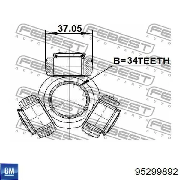 95299892 General Motors árbol de transmisión delantero izquierdo