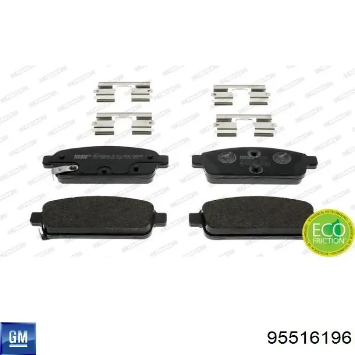 95516196 General Motors pastillas de freno traseras