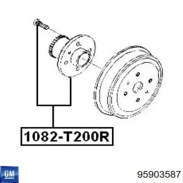 95903587 Opel cubo de rueda trasero