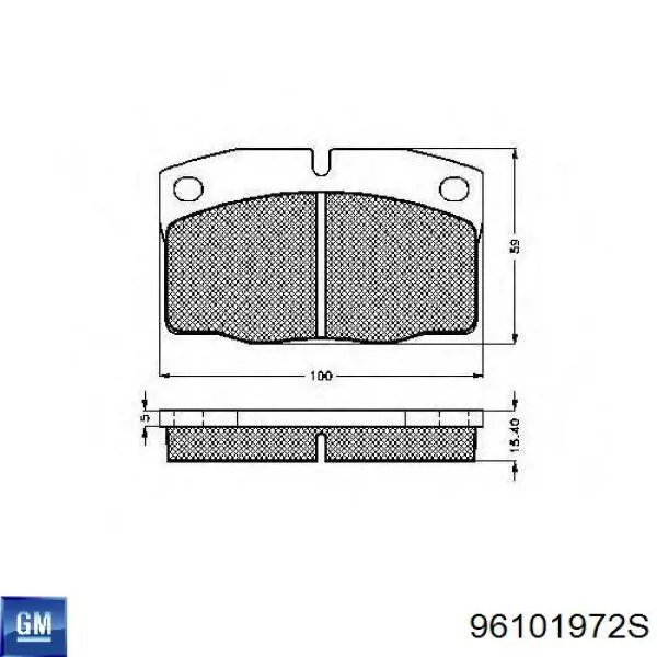 96101972S General Motors pastillas de freno delanteras