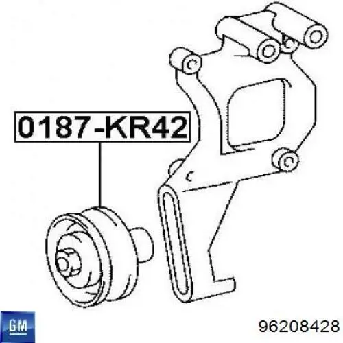 96208428 General Motors rodillo, correa trapecial poli v