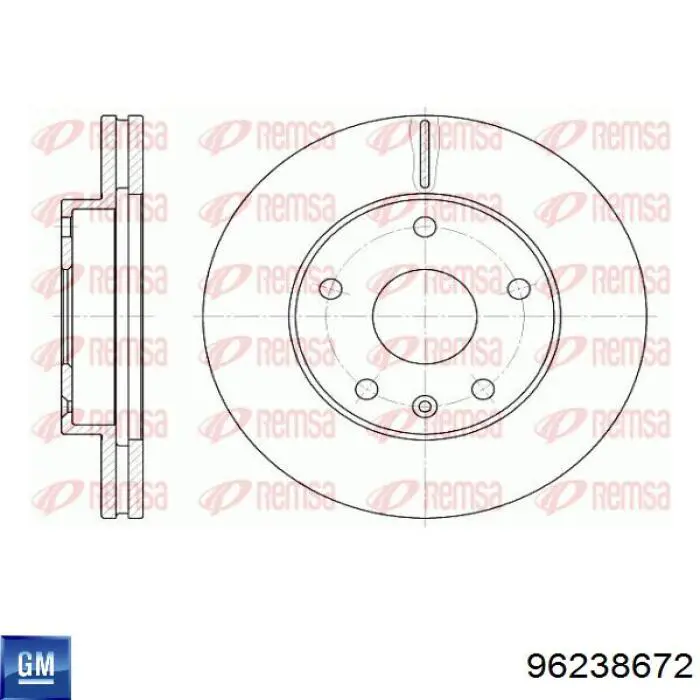 96238672 Opel freno de disco delantero