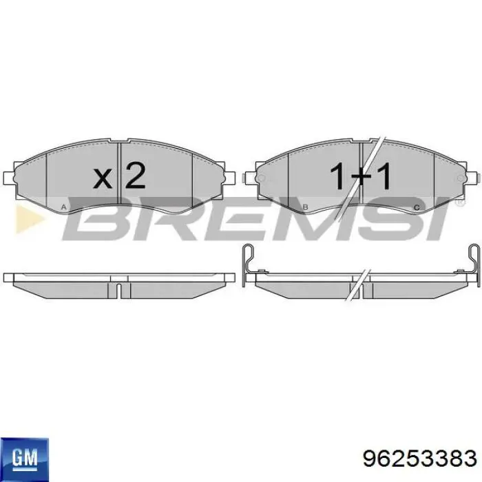 96253383 General Motors pastillas de freno delanteras