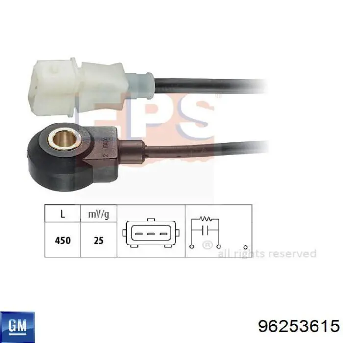 96253615 General Motors sensor de detonaciones