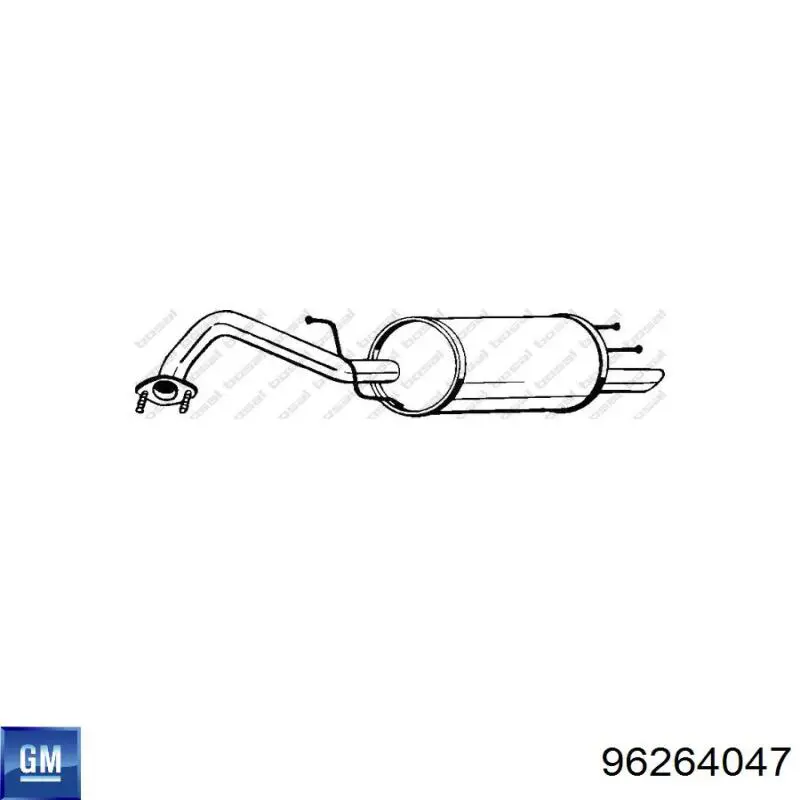  Silenciador posterior para Chevrolet Tacuma KLAU