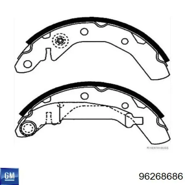 96268686 General Motors zapatas de frenos de tambor traseras