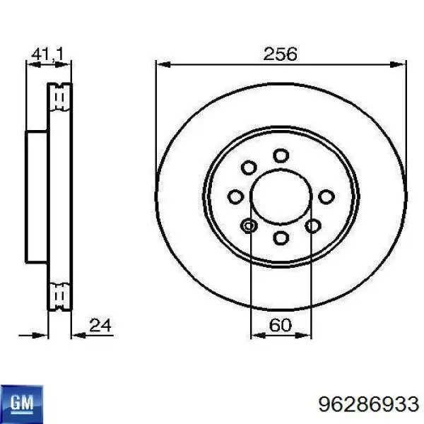 96286933 General Motors freno de disco delantero