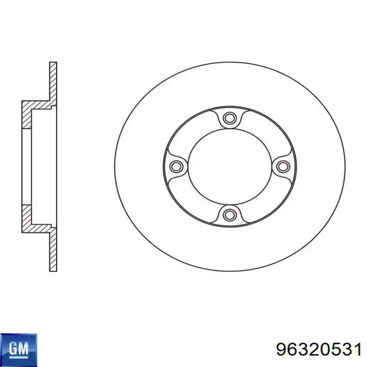 96320531 General Motors freno de disco delantero