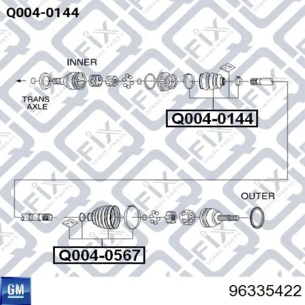  Junta homocinética interior delantera derecha para Chevrolet Epica V250