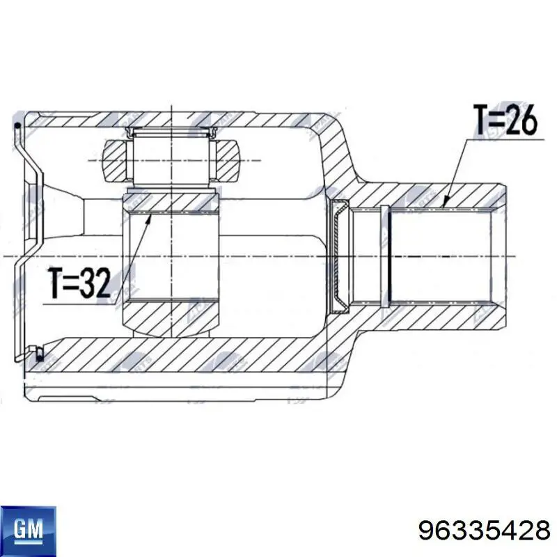  Junta homocinética interior delantera derecha para Chevrolet Evanda V200